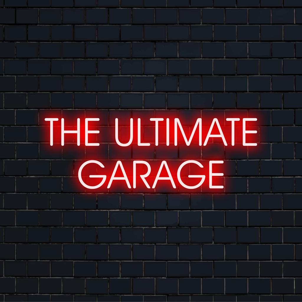 Placa de neon LED personalizada para The Ultimate Garage, decoração de luz neon perfeita para um estilo personalizado em qualquer espaço.
