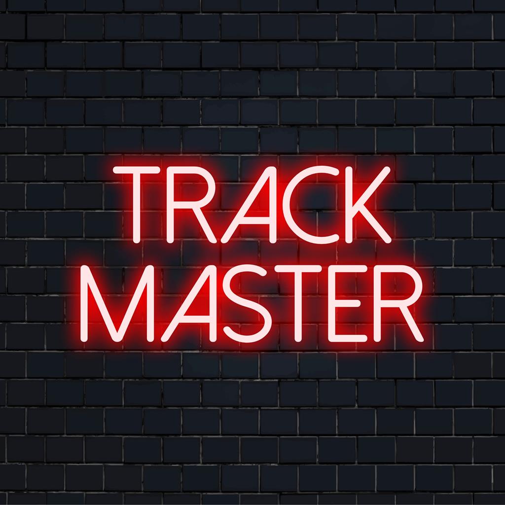 Placa de LED neon personalizada da Track Master, perfeita para decoração personalizada e brilhante em qualquer espaço.
