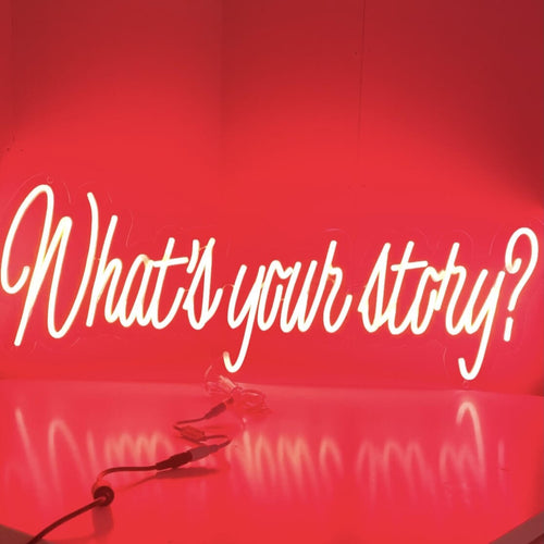 Qual é a sua história? Letreiro de neon - The Art Neon