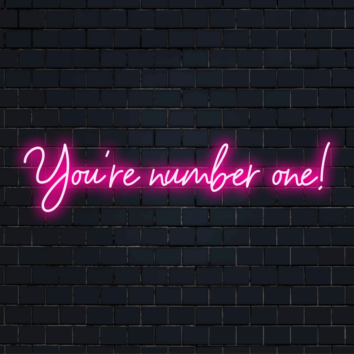 Placa de LED neon personalizada em cores vibrantes, com o texto You're Number One, perfeita para uma decoração exclusiva para sua casa.