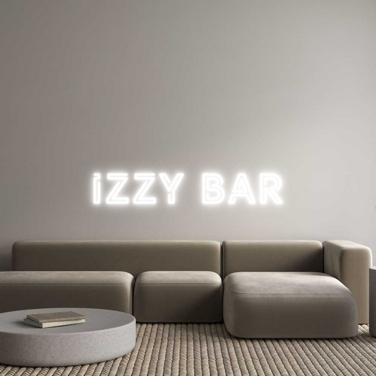 Prilagođeni neonski natpis: Izzy bar