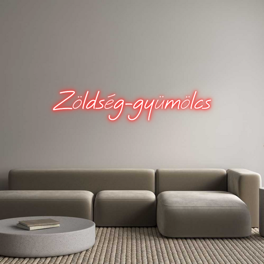 Egyedi neonfelirat: Zöldség-gyümö...