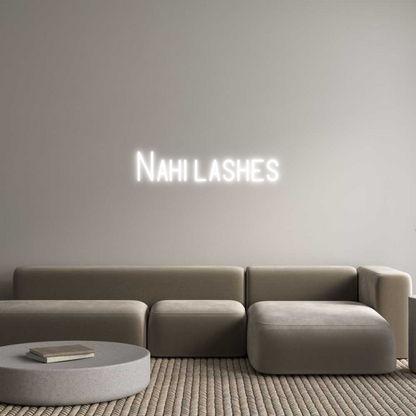 Letrero de Neón Personalizado: Nahi lashes