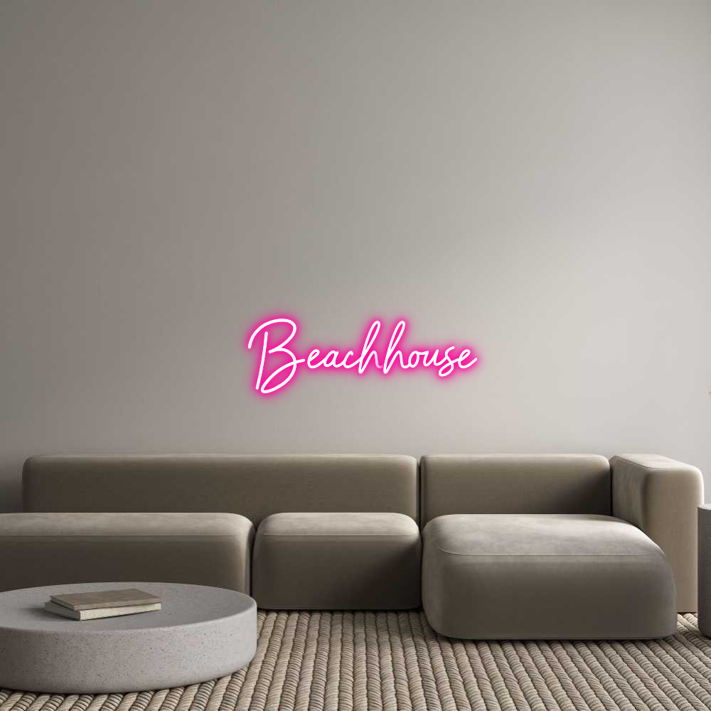 Räätälöity neonkyltin:  Beach house