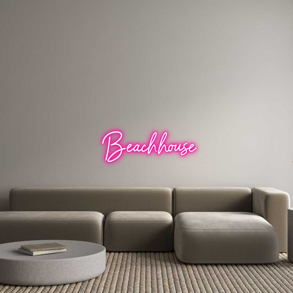 Räätälöity neonkyltin:  Beach house