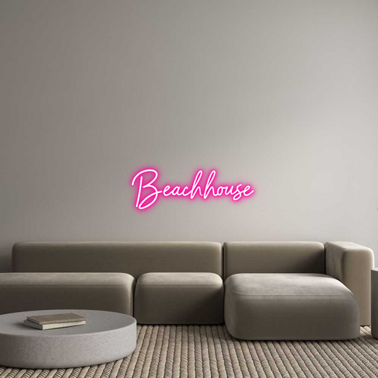 Räätälöity neonkyltin:  Beach house