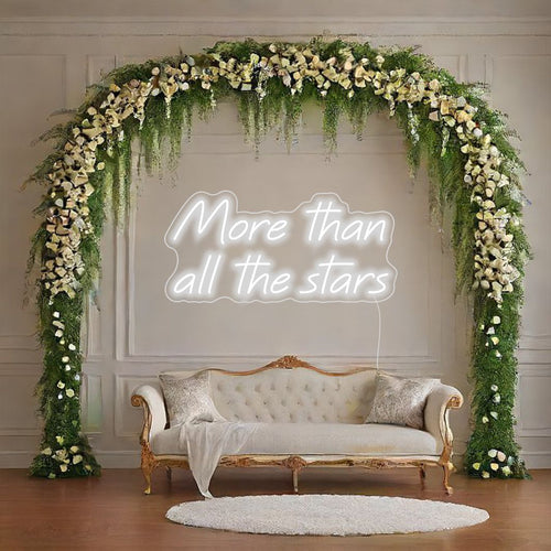 Letreiro de LED Neon "Mais do que todas as estrelas" - The Art Neon