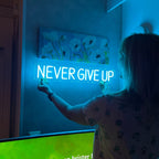 Letreiro de neon "Nunca desista" - The Art Neon