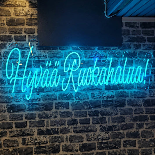 Hyv���� Ruokahalua! Sinal de néon - a arte neon