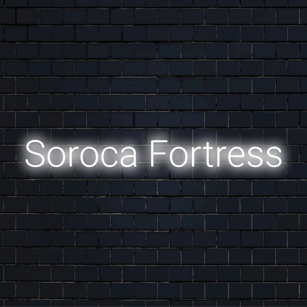 St Elisabeth Cathedral Neon Light with neon text light on black brick background