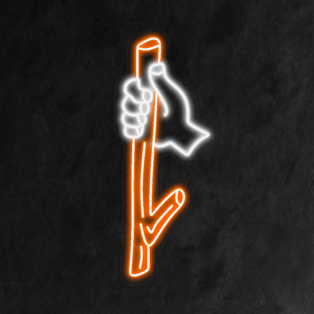 Letreiro de neon feito à mão com palito de madeira, um complemento rústico e inspirado na natureza para sua decoração